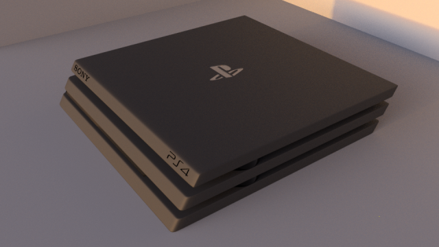 Ps4 pro with logos 3D Model