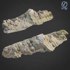 3d scanned rock cliff T 3D Model