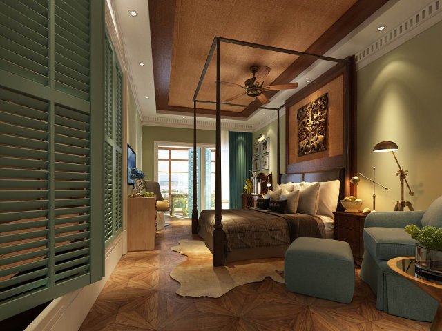 Bedroom – Southeast Asian style -9401 3D Model