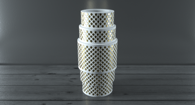 Rain Gold Vase 3D Model