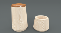 Wooden Bath Accessories 3D Model