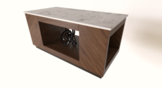 Marble and Wood Coffee Table 3D Model