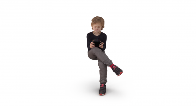 Boy With Gadget 3D Model