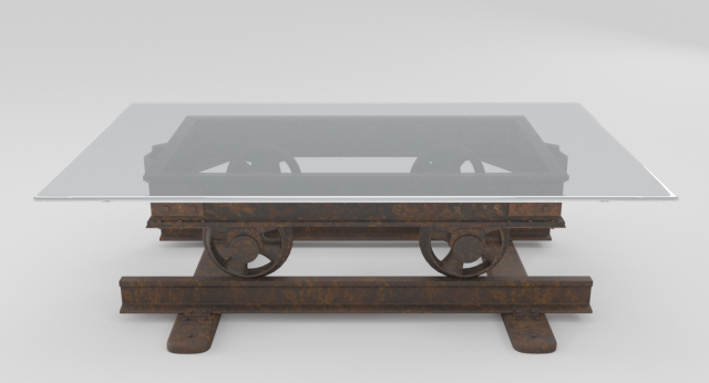 Railroad Cart Coffee Table 3D Model