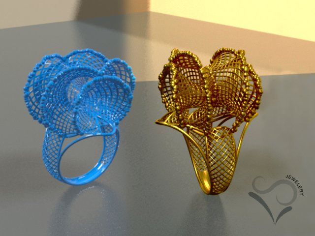 3D golden Women Ring 3D Model