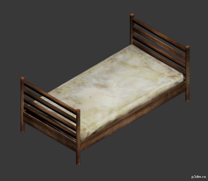 Suburban Singlebed (dirty) 3D Model