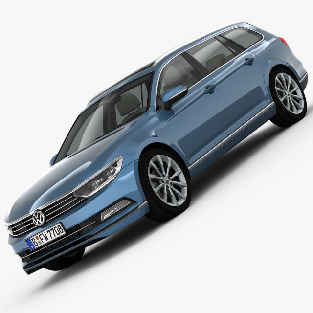 Volkswagen Passat Variant 2015 detailed interior 3D Model
