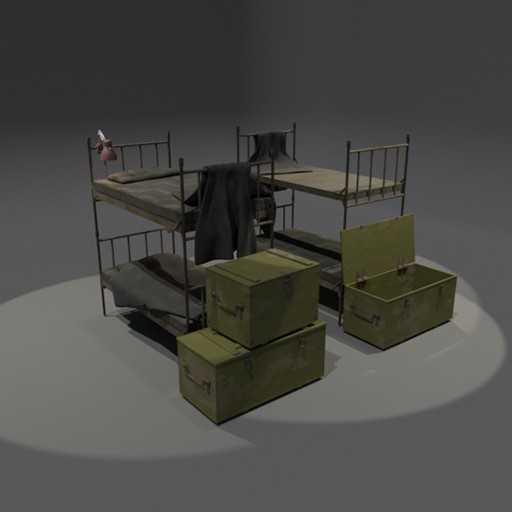 bunkbeds and boxes						 Free 3D Model
