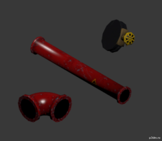Gas Pipe 3D Model