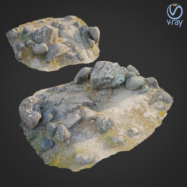 Ground stones B 3D Model