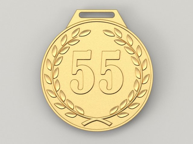 55 years anniversary medal 3D Model