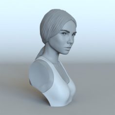 Portrait of a girl with a ponytail 3D Model