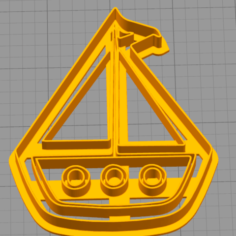 Cookie cutter Sailboat Ship Sailboat 3D Print Model