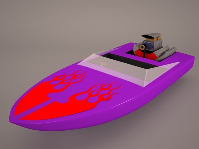 Classic Motorboat 3D Model