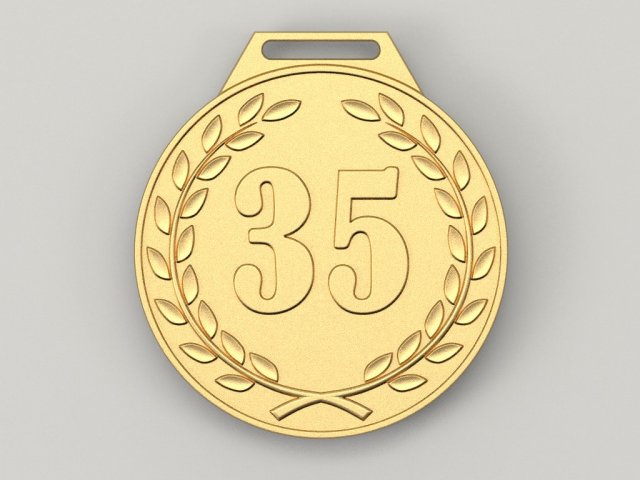 35 years anniversary medal 3D Model