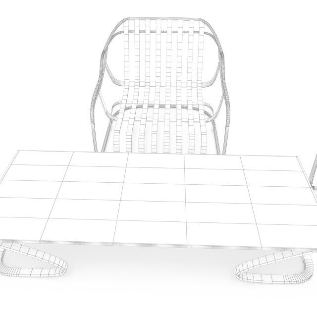 Steel terrace furniture 3D Model