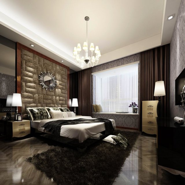 Bedroom – American style -9410 3D Model