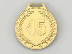 45 years anniversary medal 3D Model