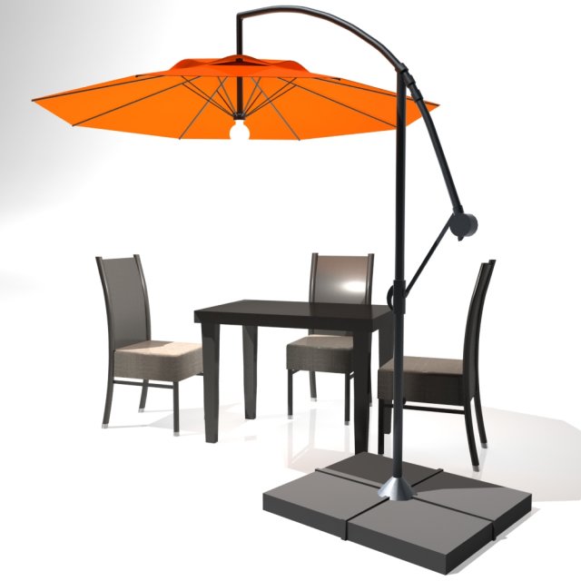 Outdoor Patio Cantilever Umbrella 3D Model