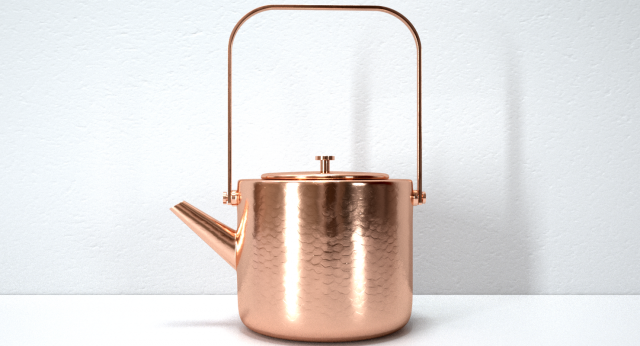 Stainless Copper Tea Kettle 3D Model