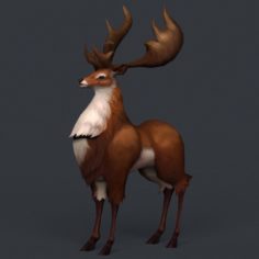 Game Ready Fantasy Deer 3D Model