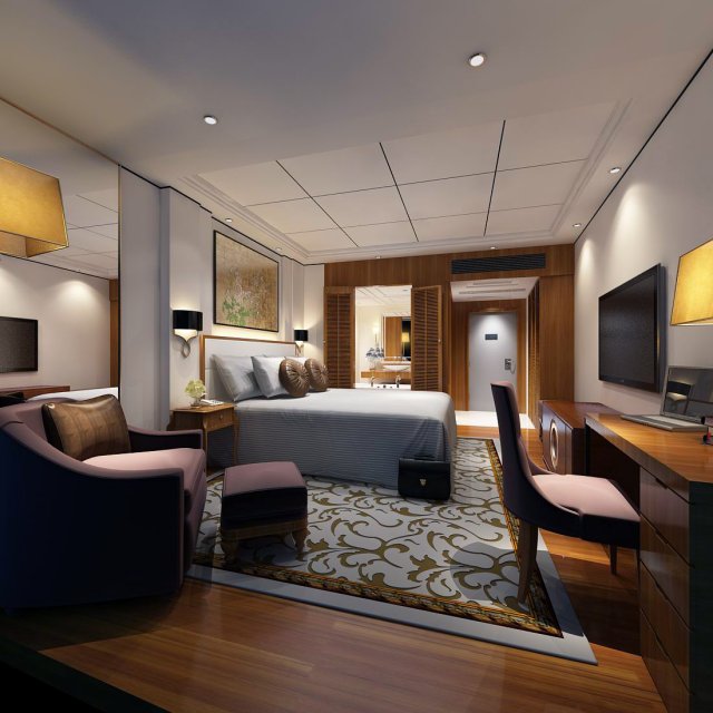 Luxury stylish interior master Bedroom – 17 3D Model
