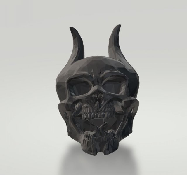 Horned Skull 3D Model