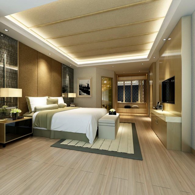 Luxury stylish interior master Bedroom – 98 3D Model