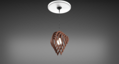 Wooden Designer Ceiling Lamp 3D Model