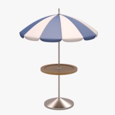 Patio Table with Umbrella 3D Model