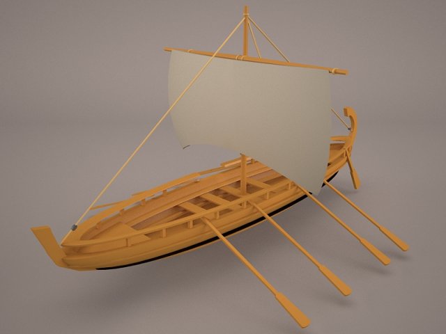 Greek Ancient Boat 3D Model