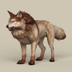 Game Ready Brown Wolf 3D Model