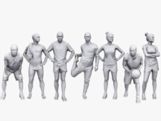 Lowpoly People Sports Pack 3D Model