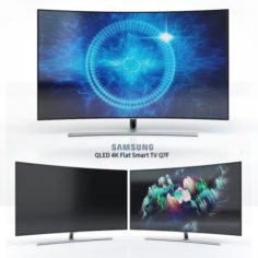 3D Samsung 55 and 65 QLED 4K Curved Smart TV Q8C model 3D Model