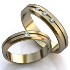 Wedding rings-SET 1 3D Model