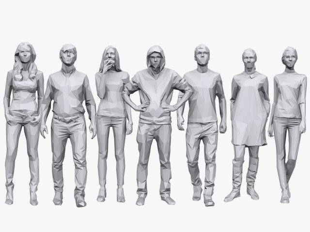 Lowpoly People Casual Pack Vol 12 3D Model