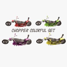 Chopper Colorful Set 3D Model