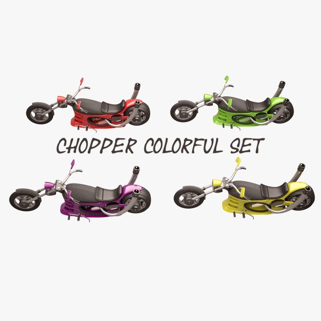 Chopper Colorful Set 3D Model