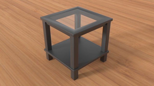 Modern Glass Side Table 3D Model