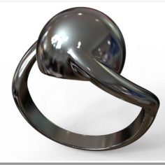 Twisted spherical titanium signet ring 3D Print Model