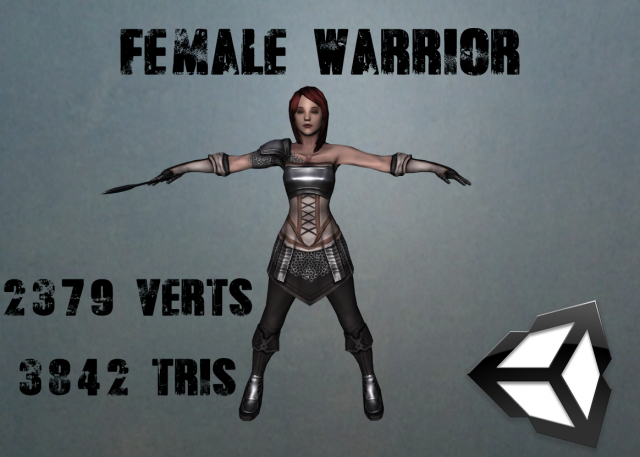 Female warrior 3D Model