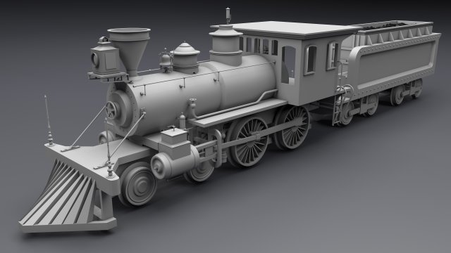 Old steam locomotive 3D Model