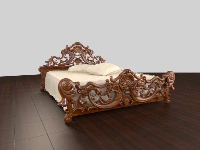 Bedcarvedwooden 3D Model