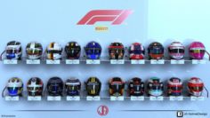 F1 2018 3D helmet pack 3D Model