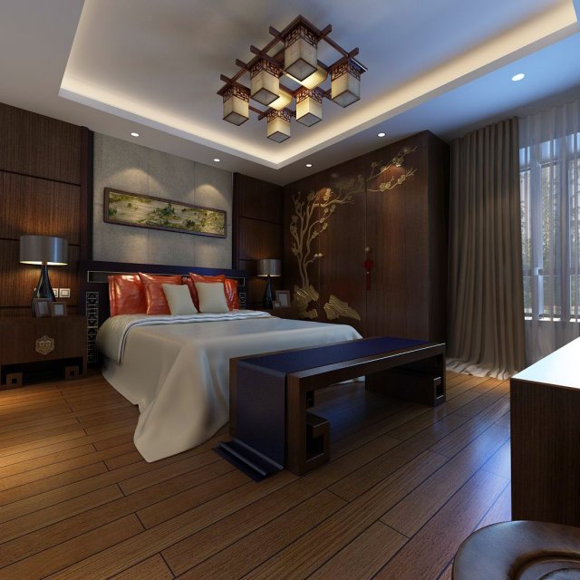 Luxury stylish interior master Bedroom – 30 3D Model