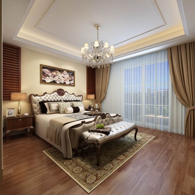 Bedroom – American style-9415 3D Model