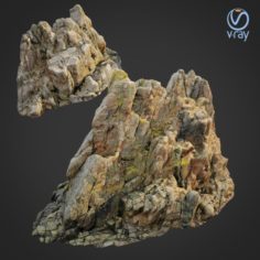 3d scanned rock cliff H 3D Model