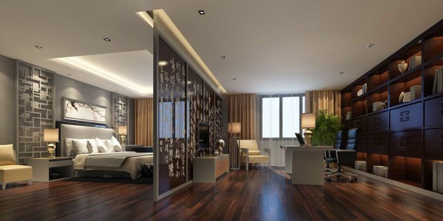 Luxury stylish interior master Bedroom – 25 3D Model