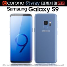 Samsung Galaxy S9 Coral Blue 3D Model