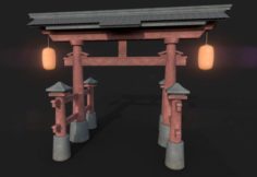 Japanese Temple Gate 3D Model